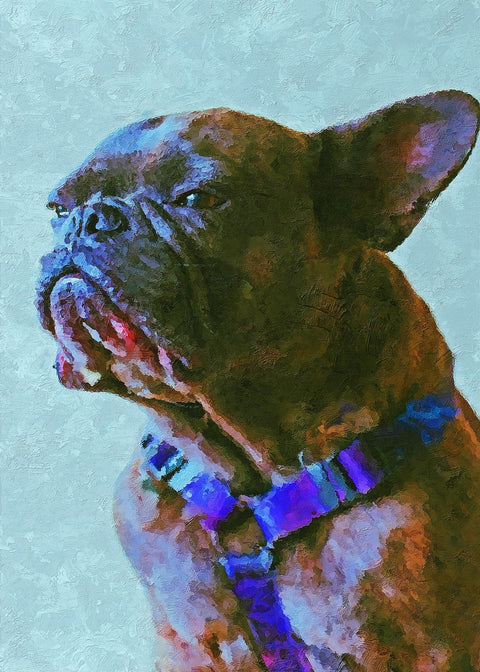 pug 2 painting Wall Art