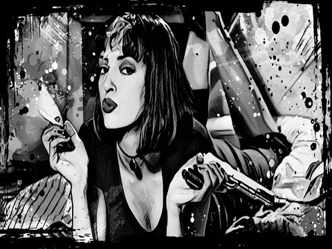 pulp fiction grayscale Wall Art