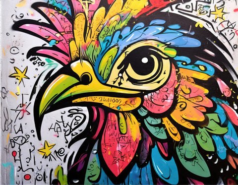 rooster graffiti Wall Art