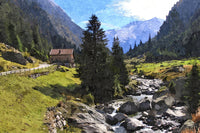 streamside mountain Wall Art
