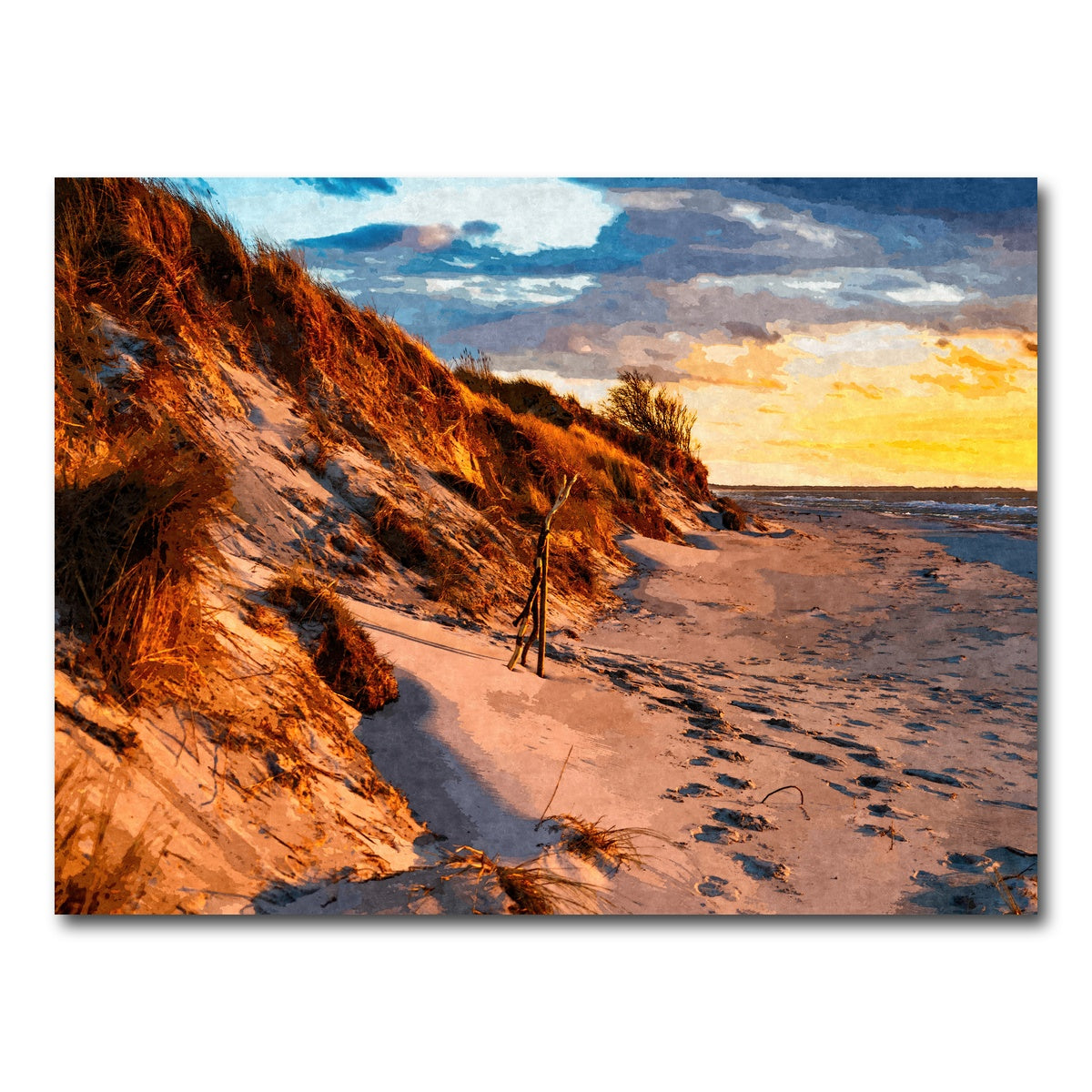 AUTO-MOCKUP WHITE | sunset on the dunes | 1 Piece | Gallery Wrap Canvas | group=4x3