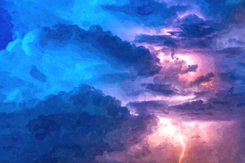 thunderstorm at night Wall Art