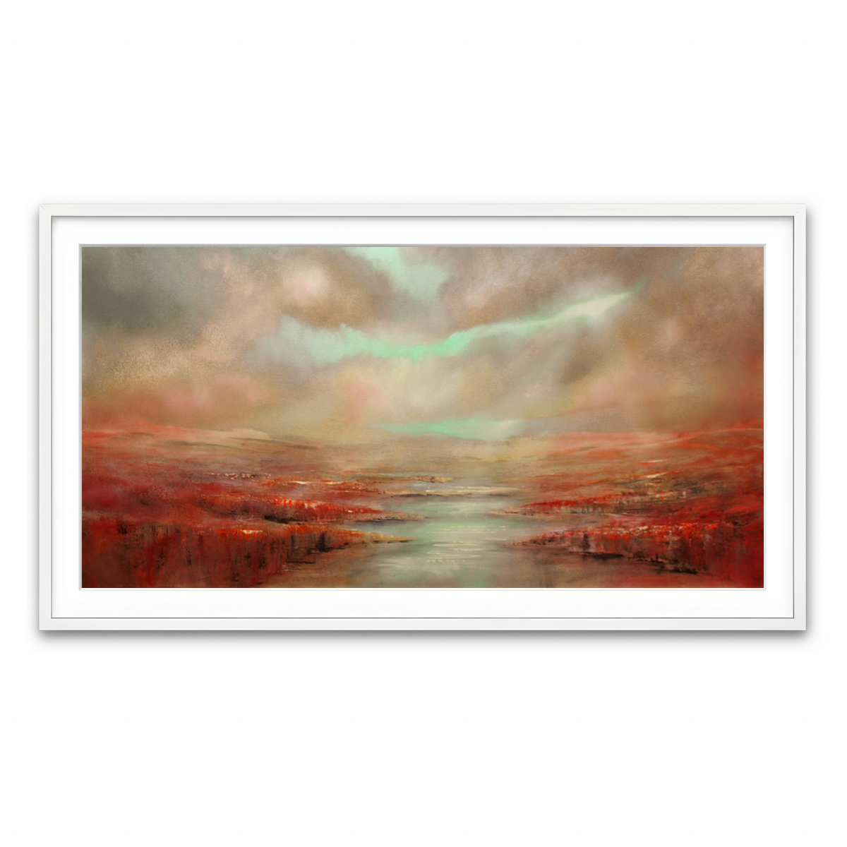 Framed Print 2x1 White